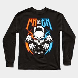 PR or ER (Kettlebell Skull Cross Barbell) Funny Gym Ego Lifting Long Sleeve T-Shirt